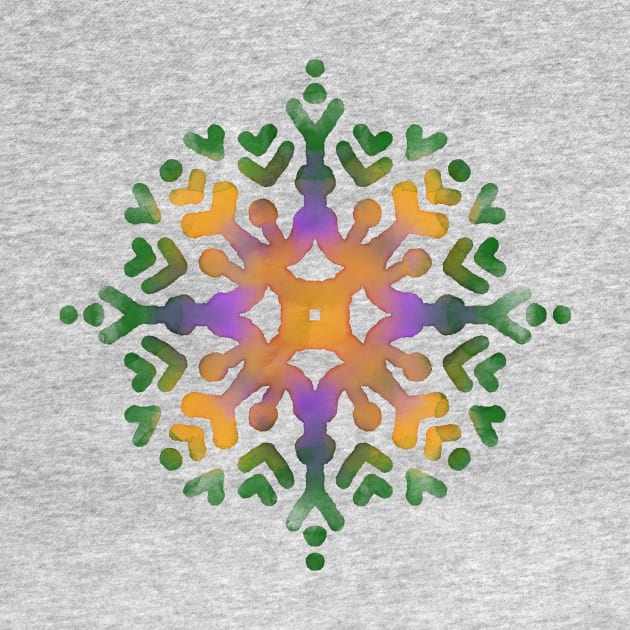 Phulkari Motif - Indian Punjab Traditional Folk Art in Digital Watercolors GC-126-05 by GraphicCharms